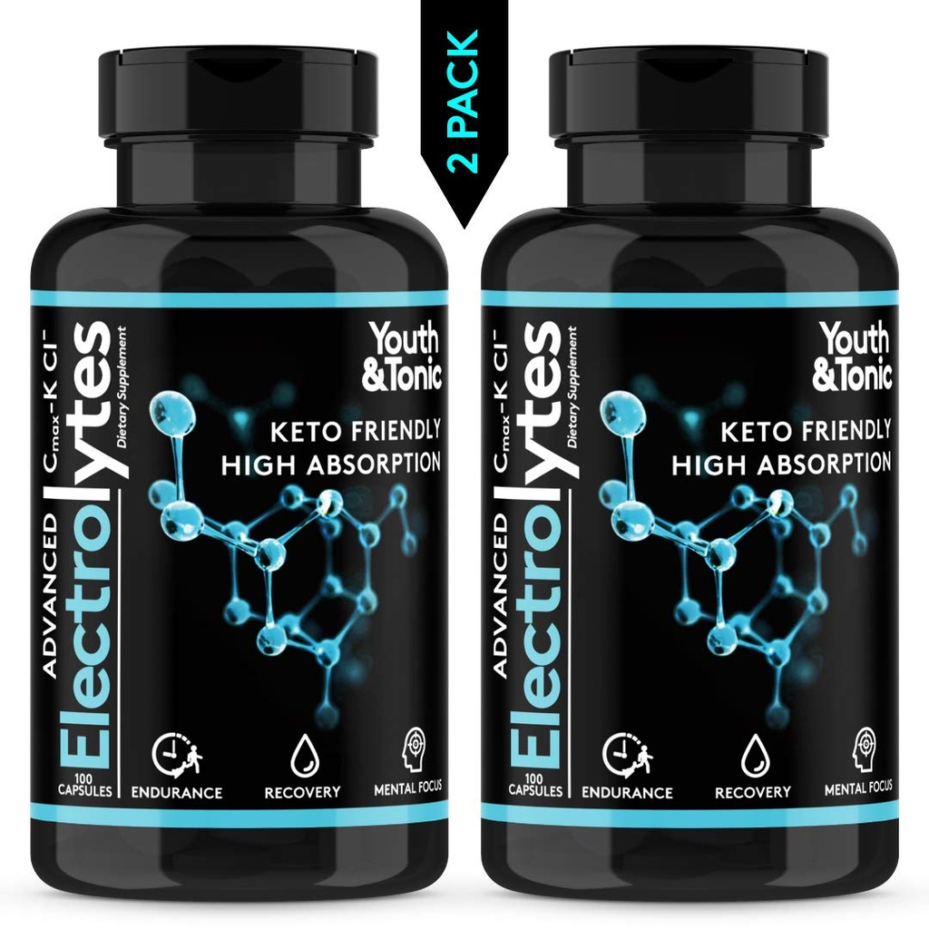 Lengkap Suplemen Elektrolite w High Bioavability dan Cmax Chloride Potasium Magnesium untuk Endurance Muscle Recovery Mental Focus. Rapid Rehydration Salts and Keto Friendly Pills with 200 caps