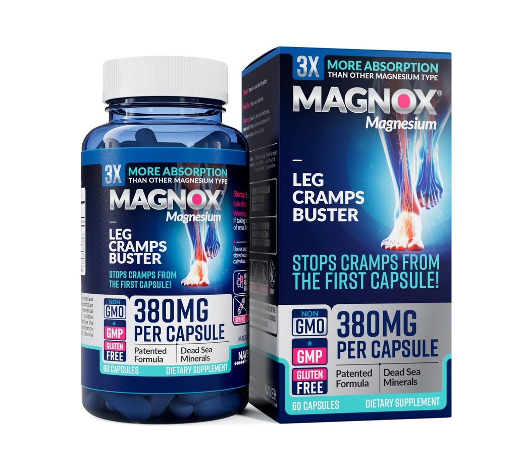 Mauld X ® Leg Cramps Buster 124; 380mg Magnesium untuk Kram Leg di Malam: 124; Magnesium Support untuk Muscle Spasms 124; 3X Lebih banyak Absorpsi 124; Air laut Mati 124; Tidur & Muscle 126; 60 Caps