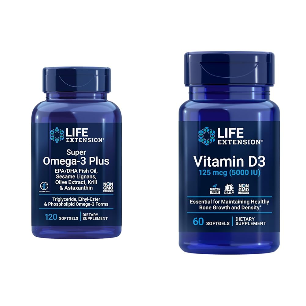 Extension Super Omega- 3 plus EPA / DHA Fish Oil, Sesame Lignans & Vitamin D3 125 mcg (5000 IU), Bone Health, Performance Otak