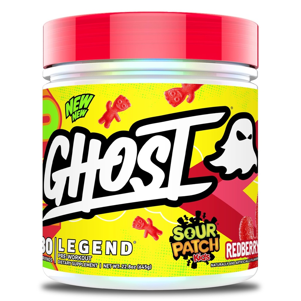 GHOST Legend Pre-Workout Powder, SPK Redberry - 30 Pelayan - Pre-Workout untuk Pria & Women with Choline, L- Citrulline, & Beta Alanine for Energy & Focus