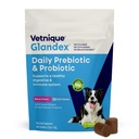 Vetnique Glandex Daily Progories for Dogs with Pregities to Dut Health with Fiber and Digetical Enzymes, Probiotic Chews or Powders (30ct Chews, Bacon Chews)