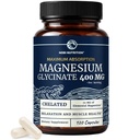 Magnesium Glycinate 400mg 124; High Absorpsi Formula untuk Tidur, Tenang, Muscle Relaxation, Heart, Bone & Nerve Dukungan untuk Dukungan Perempuan & Pria & Pria 124; Sertifikasi Magnesium Glycinate Supplemen 124; 120 Ct (2 Bulan Supply)