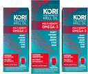 Kori Krill Oil Omega 3 Superior Absorpsi Oil Suplemen, EPA & DHA, 600 mg, 180 Softgels