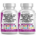 Bersihkan Nutraceuticals Susu Thistle NAC Chanca Piedra Beet Root Artichoke Dandellion Root - Liver Cleanse Tambahan TuDCA Choline & Ginger - 2Pack