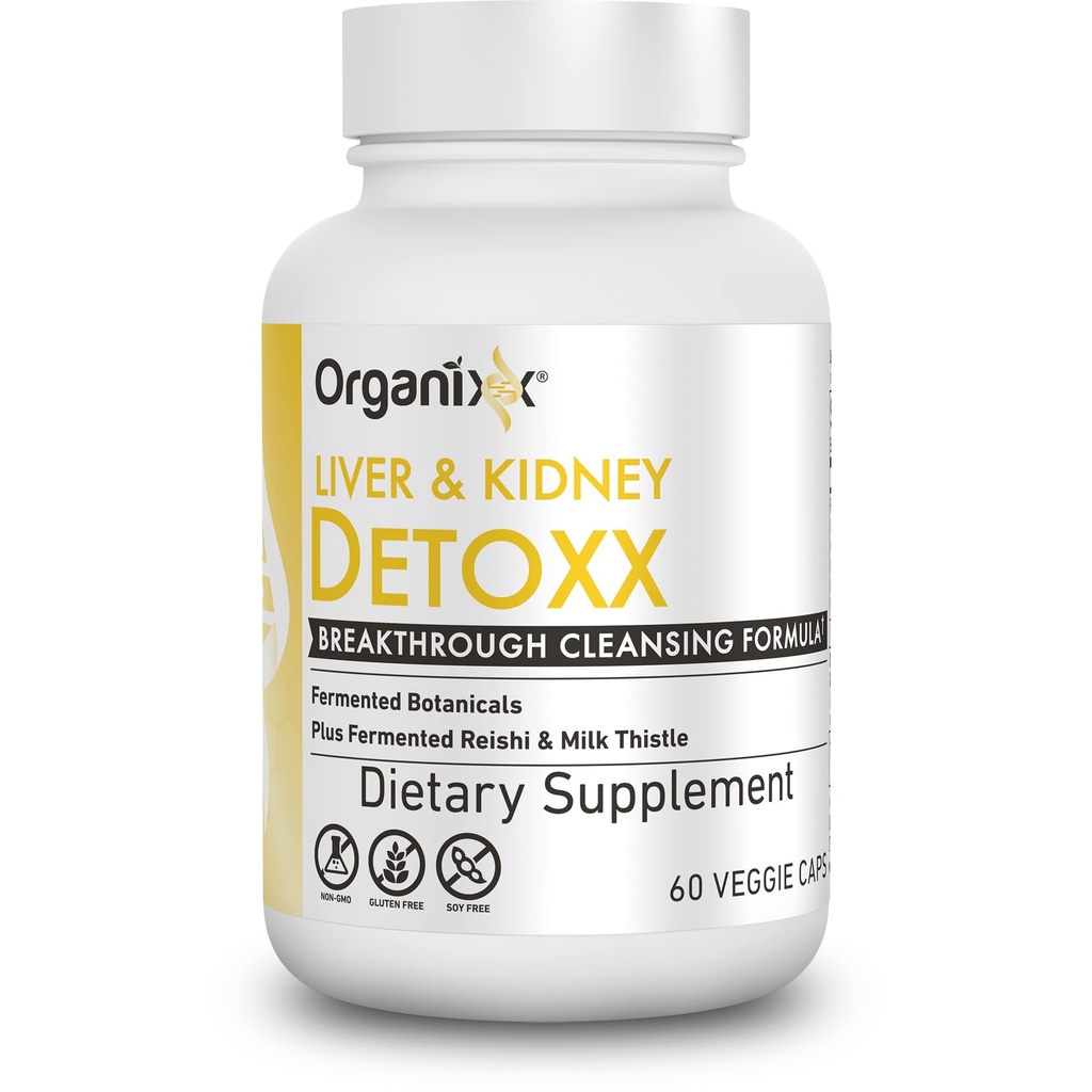 Organisasi Kidney & Liver Dukungan Tambahan Cleanse, Milk Thistle Reishi Herbal Formula Untuk Kesehatan Digetical, Ginney & Liver Kesehatan, Sunyi & Energy Dukungan, Gluten Bebas, Non GMO, 60 Vegetarian Capsules