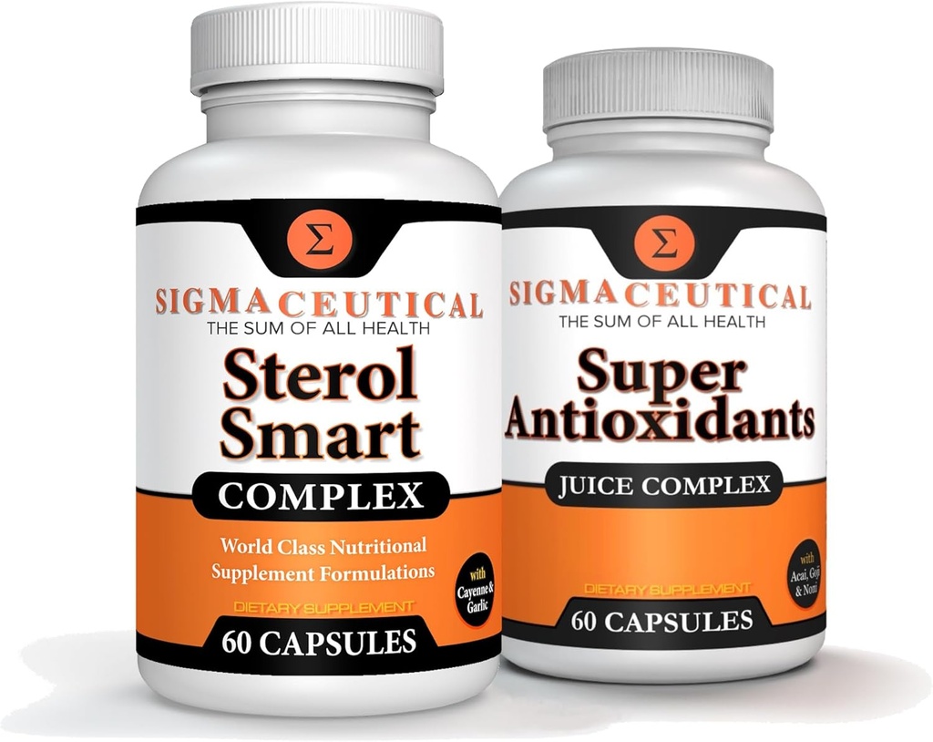 Niasin - Beta Sitosterol - Policosanol - Plant Stereol - Bawang - Bawang - Cayenne Tambahan Suplemen Super Antioksidant - Goji Berry, Acai Berry, Mangosteen, Reveratrol, Pomegranate & Noni
