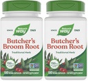Nature 's Way Butcher' s Broom Root, Dukungan Leg Vein Tradisional *, 100 Vegan Capsules (Paket 2)