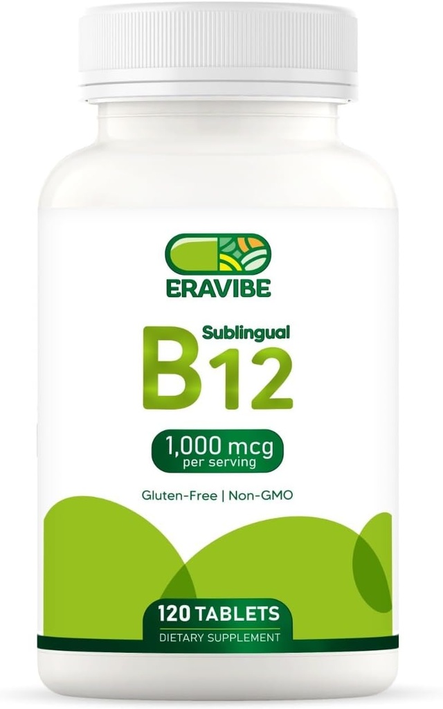 Vitamin B12 1000 mcg, 120 Tablet, Cherry Flavor alami, Gluten- Free, Non-GMO, Sugar Free, Fast Dissolve