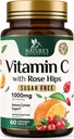 Vitamin C Chewable 1000mg - Ekstra Antioksidan Kekuatan untuk dukungan kekebalan kuat w / Vitamin C & Rose HIPS - Mampu VIT C Chews Supplemen, Natural Orange Flavor, Vegan, Non-GMO - 60 tablet