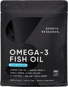 Penelitian Olahraga Triple Power Omega 3 Fish Oil - Tambahan Minyak Ikan tanpa cacat w / EPA & DHA Acids Gendut dari Pollock Wild Alaska - Hati, Otak & Imune Dukungan untuk Pria & Perempuan - 1250 mg, 240 ct