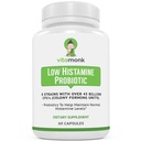 VitaMonk Low Histammin Prograine Fight Histammine Intoleransi dan Dut Balanced Health - Histamine Free Probiotic for Those Seaking Health Improvements with Histampine Control -60 Capsules