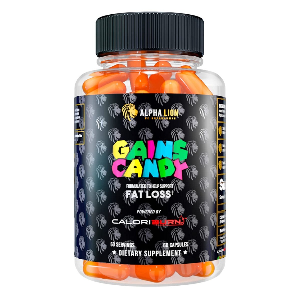 ALPHA LION Gains Candy, Pills that Support Weight Loss, Energy Supplements, 100% Natural Extract, Calorie Burning, Regulates Healthy Metabolism, 60 Capsules (Fat Loss - CaloriBurn®)