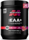 MuscleTech Platinum Estinum Amino Acids Suplemen dengan Electrolite, Fruit Punch - Pre-Workout Powder for Energy, Muscle Growth & Power Builder - EAA Complex for Men & Women