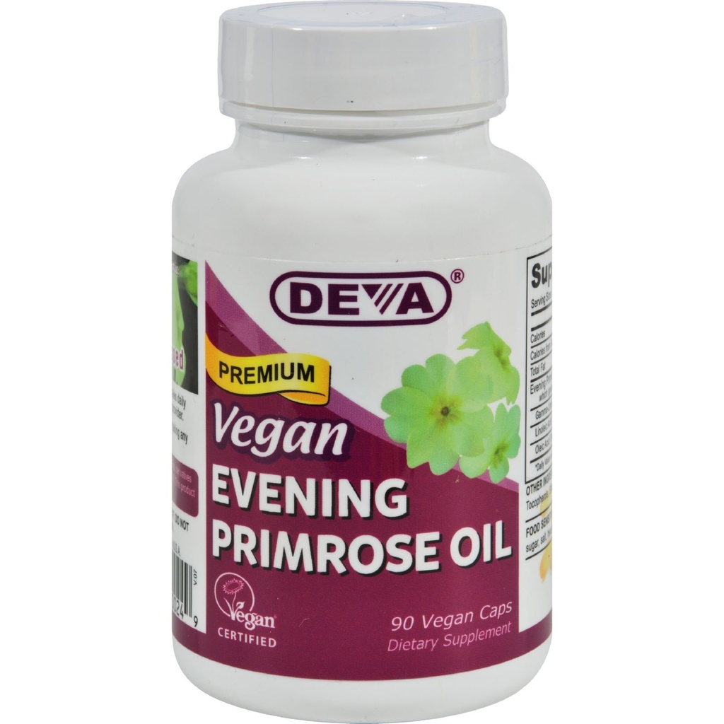 Deva Vegan Evenan Primrose Oil - Unfux - Cold Press - Gluten Free - 90 Vegan Capsules (Paket 2)