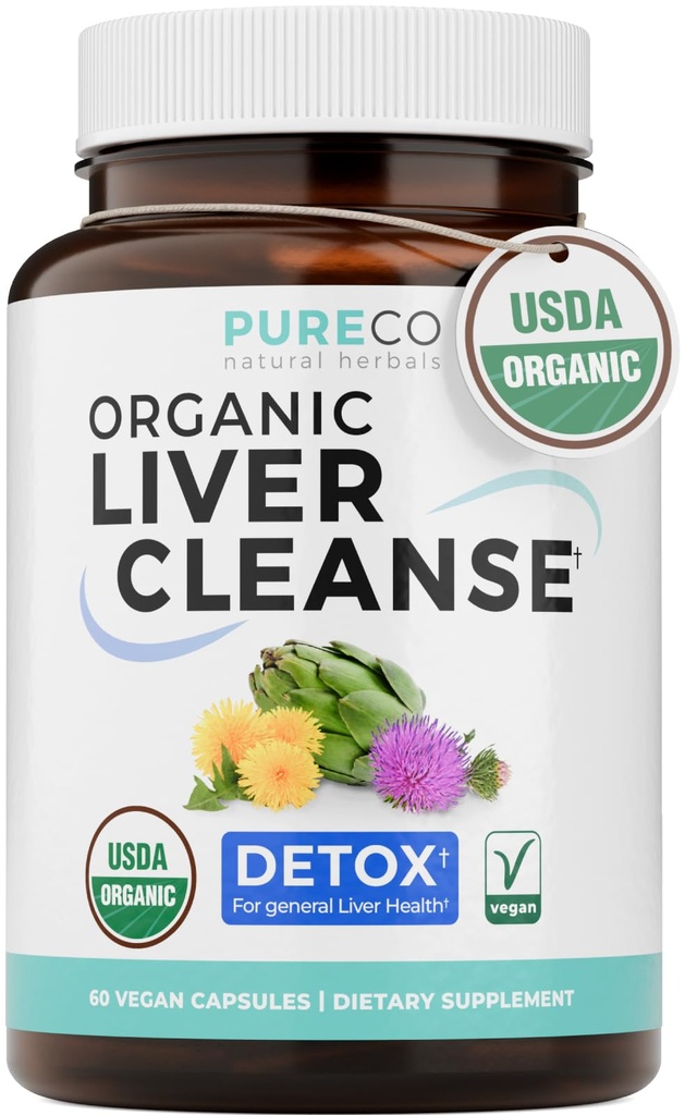 US DA Organic Milk Thistle and Dandelion Root - Silymarin Milk Thistle Liver Detox Cleanse Formula with Artichoke Extract for Comprehensive Liver Duver - Vegan Non- GMO & Lab Verifikasi (1 Bulan Tambahan)