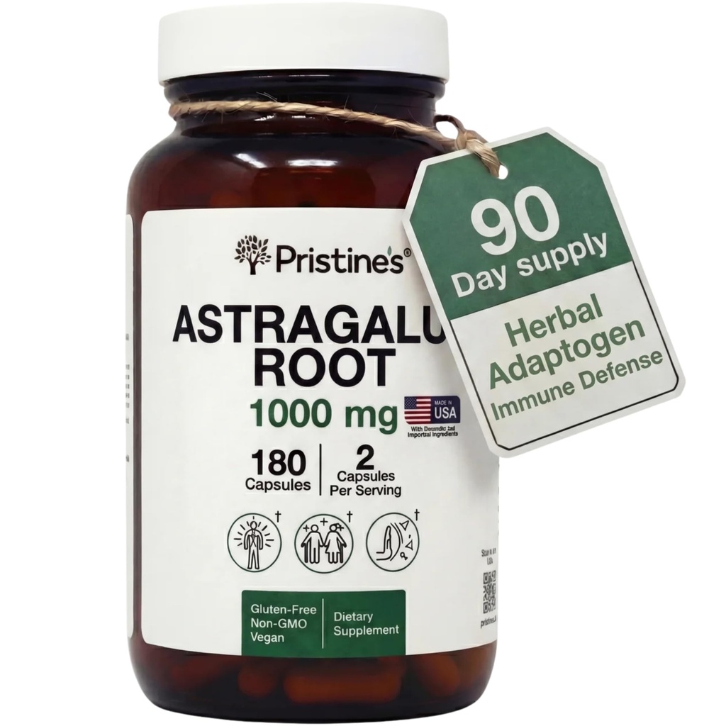 Astragalus Astragalus Root Immune Supplemen Kapsul -100mg 90 Hari Supply Herbal Adaptogen - Penuaan Sehat, Hati & Lung Kesehatan