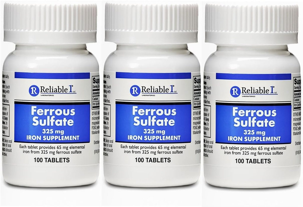 Ferrous Sulfate Besi 325 mg Generik untuk Feosol 100 Tablet Pack 3