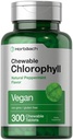 Horbäach Chlorophyll Pil 126; 300 Tablets Chewable 124; Natural Peppermint Flavor 124; Vegan, Non-GMO & Gluten Free Suplemen