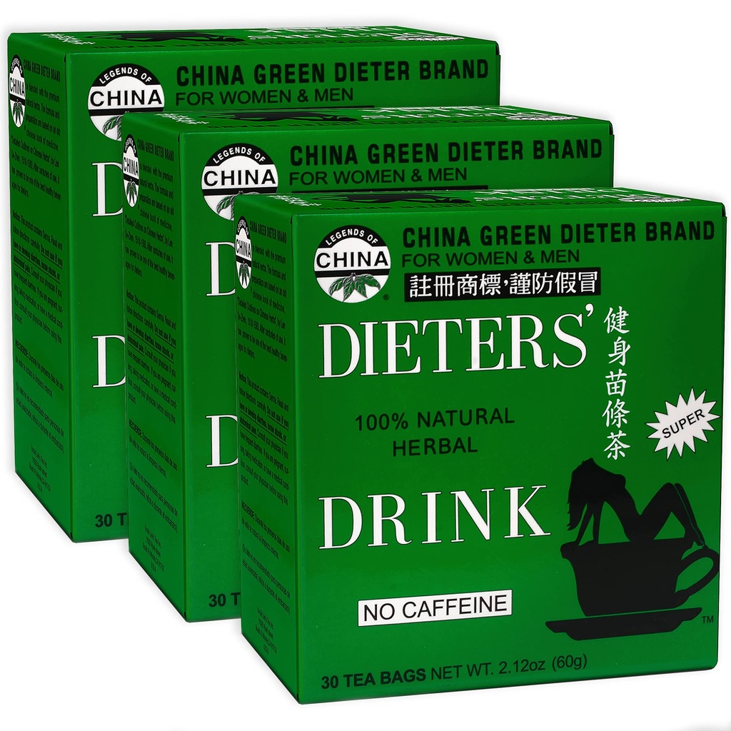 Uncle Lee 's Senna Tea 3-Pack - Green Dieter' s Drink, Caffeine- Free 100% Natural Herbal Detox & Digetical Support, 30 Ct Masing-masing