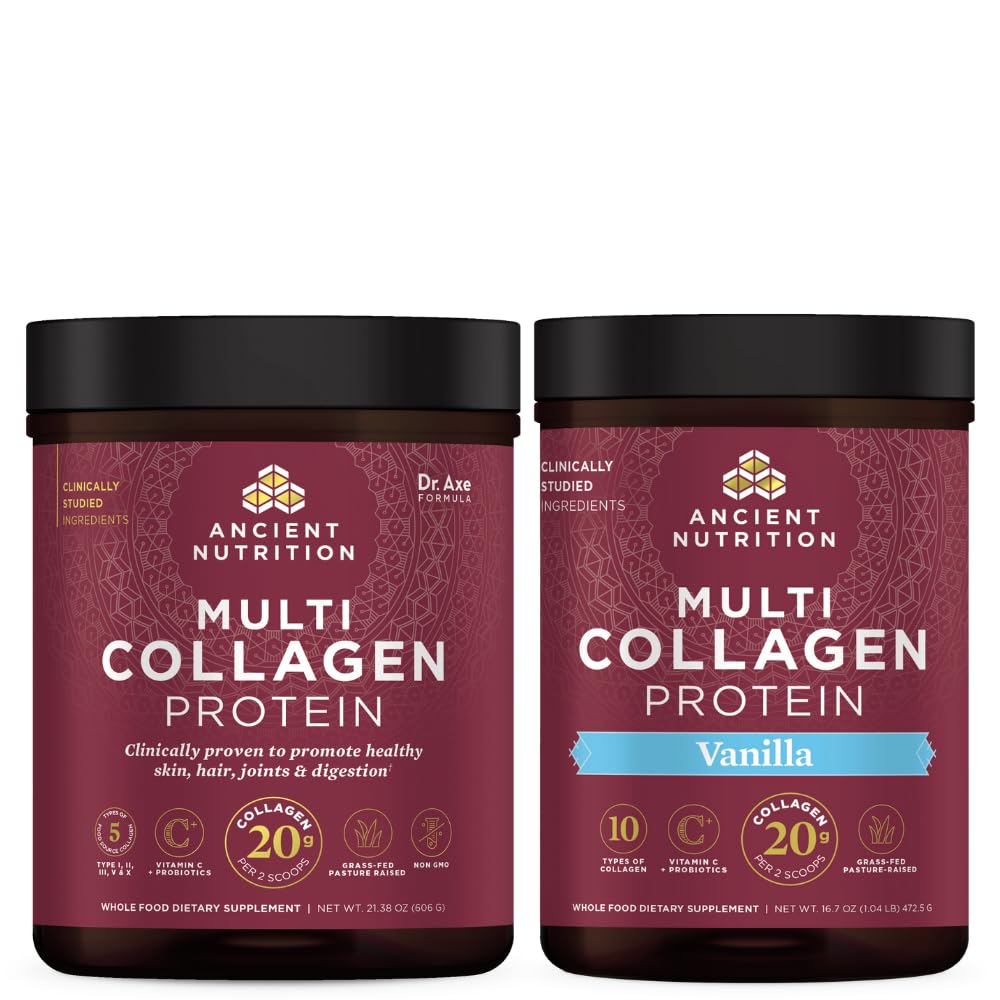 Nutrition kuno Multi Collagen Protein Powder, Unflashored, 60 Servings + Multi Collagen Protein Powder, Vanilla, 45 Servis