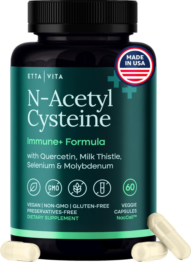 Detox Votan Liver & Cleanse - NAC Tambahan N- Acetyl Cysteine 600mg dengan Quercetin, Milk Thistle, Molybdenum & Selenium, N- Acetyl- Cysteine Capsules for Imune Durmune Dulsy, Diet Kits & Systems