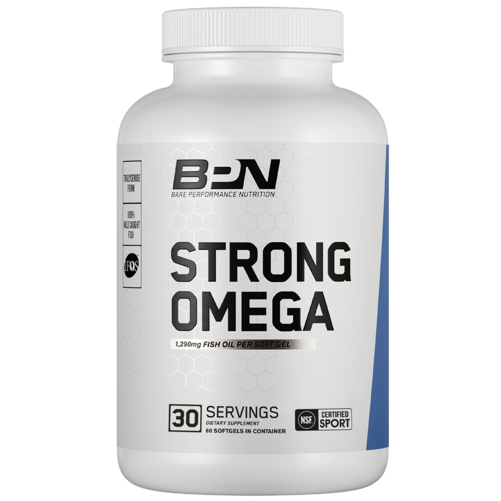 BAE PERFORMANCE NUTRITITION, BPN Strong Omega Fish Oil Soft Geel, 1290mg Fish Oil per Capsule, Wild Caught Fish, Sustable Sovered, IFOS Disertifikasi, 30 pelayan