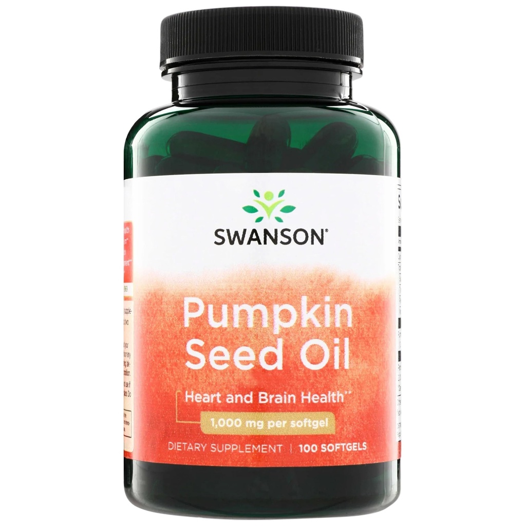 Swanson Pumpkin Seed Oil - High Biovailable EFAs - (100 Softgel Kapsul, 100mg Masing-masing)