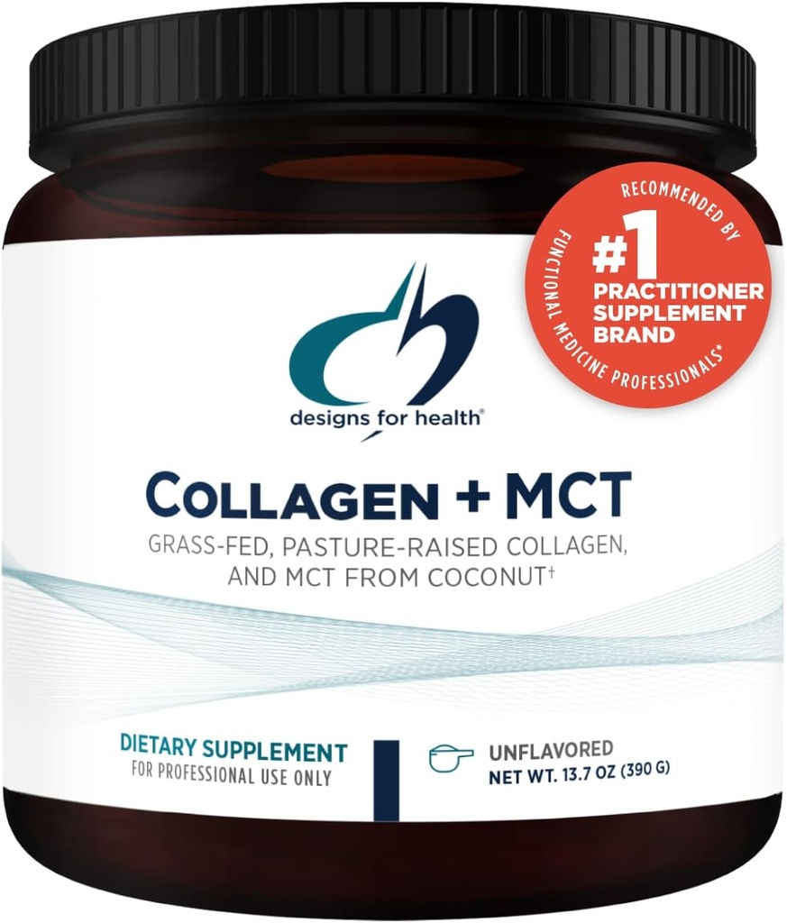 Design untuk Health Collagen + MCT, Unflamited-Hidrolyzed Grass- Fed Collagen Peptides dengan MCT Poader Oil ke Propince Mental Focus, Substained Energy, Skin & Gut Health (30 Pelayan)