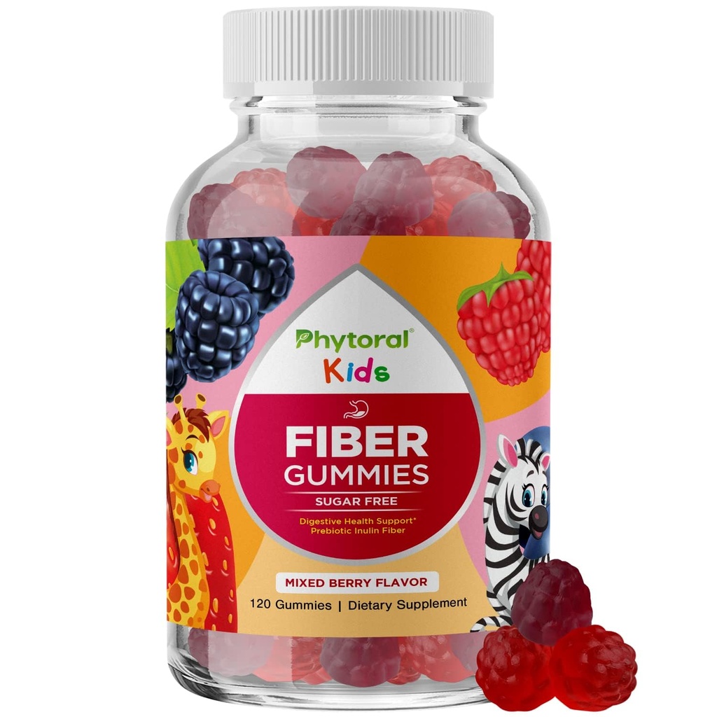 Suplemen Diet Fiber untuk Pembuangan & Konstitasi - Anak-Anak Root Chicory kebal Gummies - Non-GMO & Vegan & Veteran Suplemen Nutribution - 120 Count