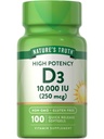 Nature 's Truth D3 Vitamin 10,000 IU Softgels Suplemen 124; 100 Count 124; High Potency Formula 126; Non-GMO dan Gluten Free