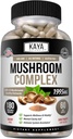 Kaya Ampial Premium Mushroom Splix-Mashroom Suplement - Mushroom Complex Capsules 1995mg Per Serving - Aids Mental Clarity Support Immune System, Wellness & Vitalitas - 180 Count