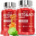Keto ACV Gummies - 1500mg Apple Cider Vinegar Gummies dengan Pocaciate Beetroot & Vitamin B12 B6 - Lemon Honey Flavor - untuk Pria & Perempuan - GMO Free & Vegan - 120 Count