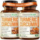 Suplemen Curcumin Turmeric & 95% Curcumin dengan Ekstrak Pepper Hitam - Potency Organik Tinggi 1200 mg & 95% Curcuminoid untuk Gabungan & Digetical Supplemen - 60 Curcuma Capsules - 2 Pack