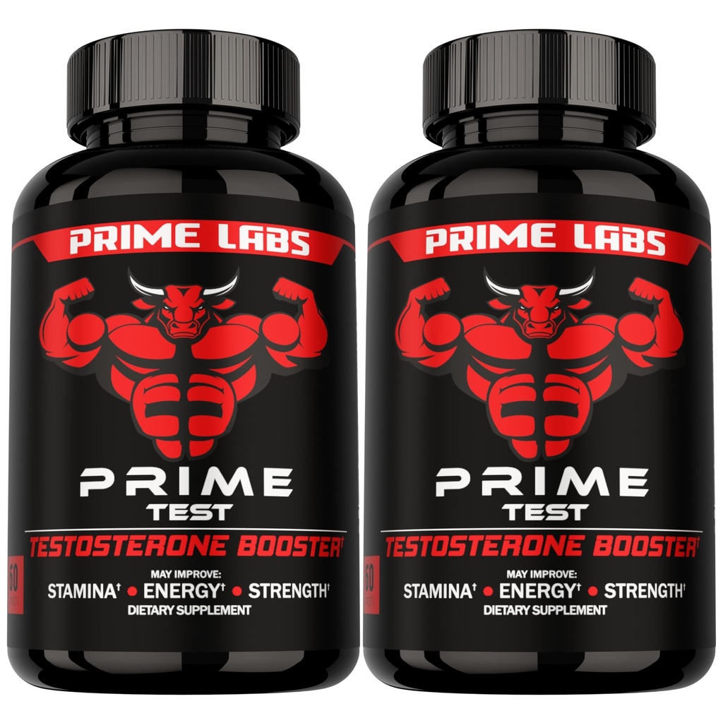 Tambahan Testosteron Prime Labs untuk Men (2- Pack) - Stamina, Endurance, Energy, & Power - Men 's Testosteron Booster & Workout Supplemen - 120 Caplets