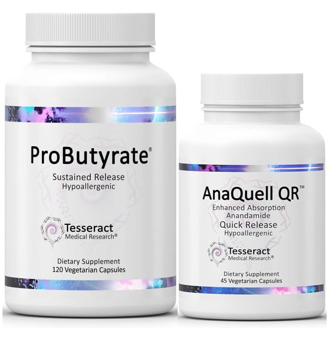 Tesseract Medical Research Probutyrate Gut Health Supplement, Butyric Acid Complex & AnaQuell QR, Stress Relief & Mood Supplemen
