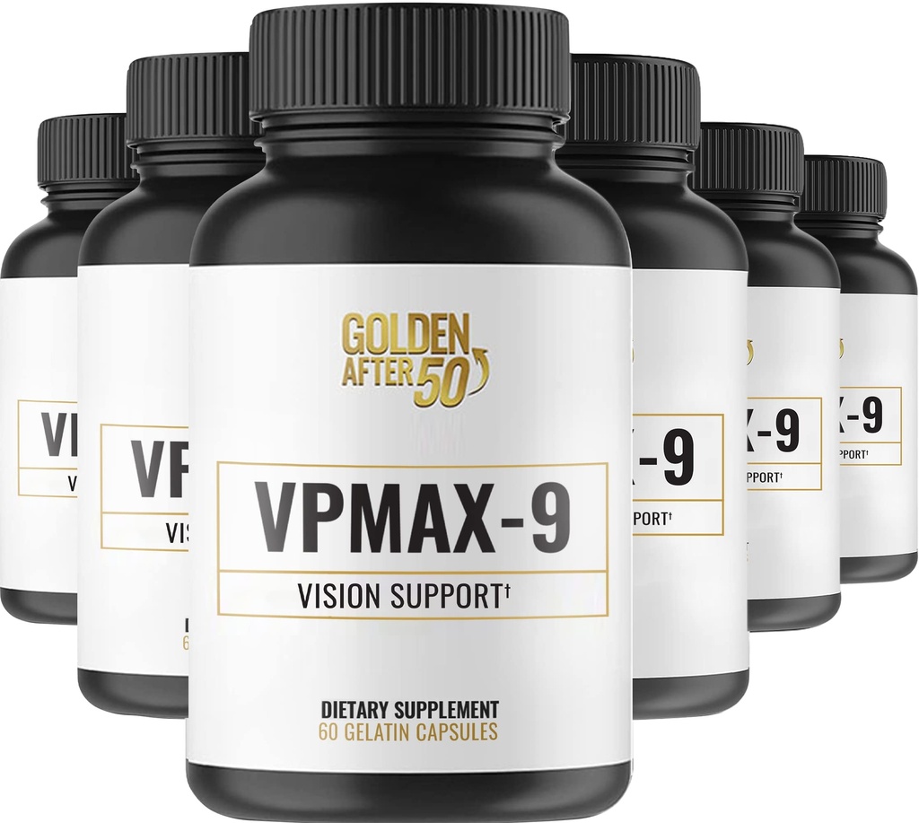 Golden After 50 VpMax-9 - Sight Care and Antioksidant Suplement with Eye Vitamin, Lutein, Lycopene and Bilberry Extract - 6 Botol