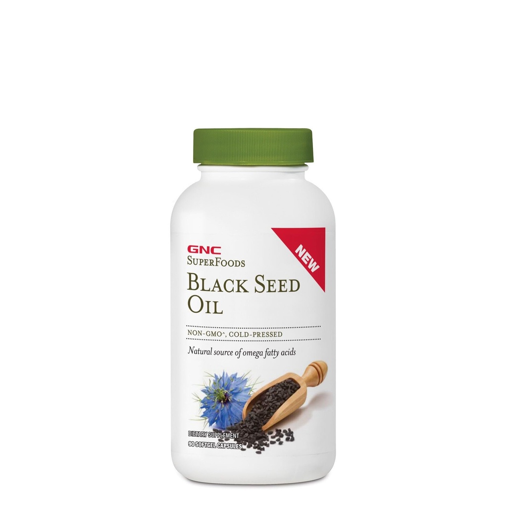 GNC SuperFoods Minyak Benih Hitam, Sumber Alam dari Omega Fatty Acids, 90 Softgel Capsules