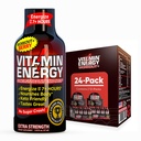 Vitamin Energy Workout + Extra Energy Shot Berry 24 Pack, 260mg Natural Caffeine, Pre-Workout, B-Vitamin, Mineral & Performance, Zero Sugar, Gluten- Free, Vegan, 1.93 fl oz