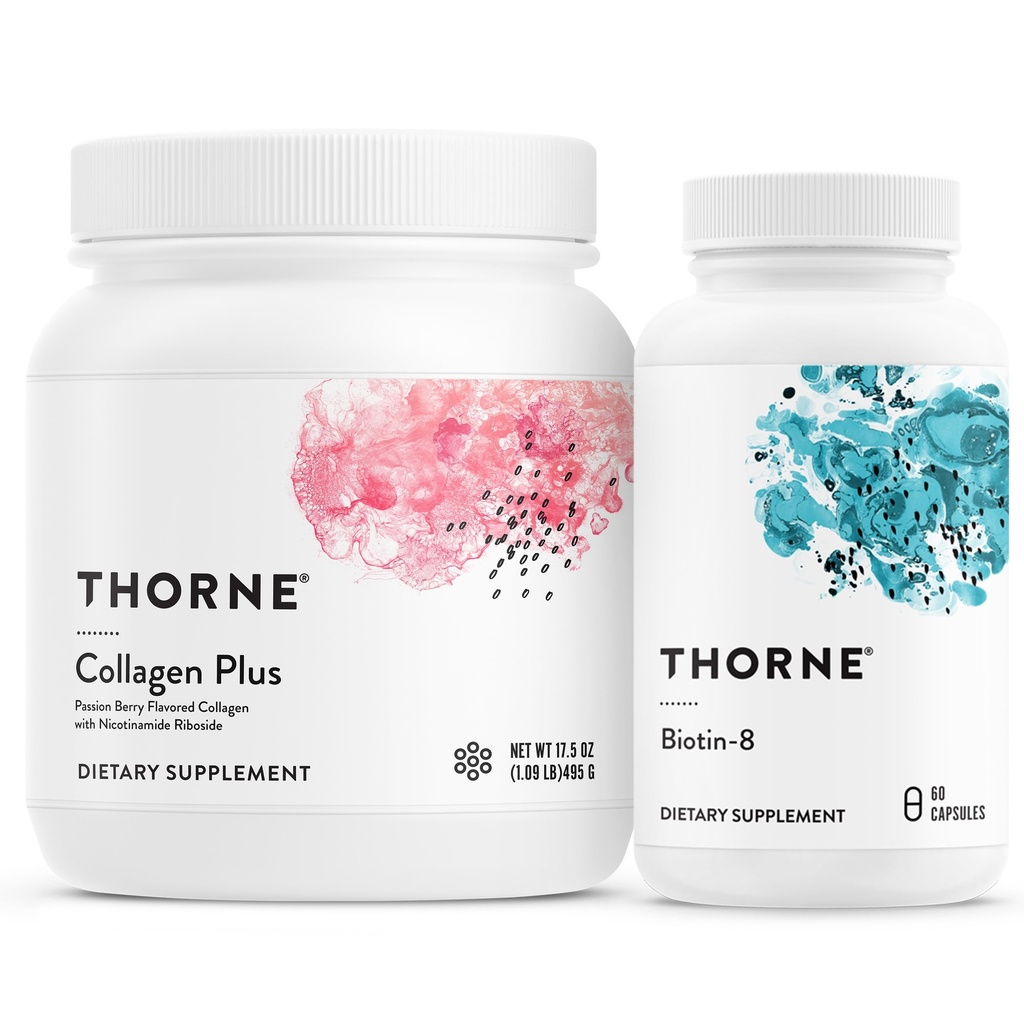 THORNE - Collagen Plus dan Biotin 8 Bundle untuk Radiant Skin, Hair, dan Nails - 30 pelayan