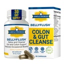 BellyFlush - Colon & Gut Cleanse Suplemen dengan Milk Thistle & Bentonite Clay - Supports Constipation, Debloat, Digetical Detox & Flushing - 60 Kapsul