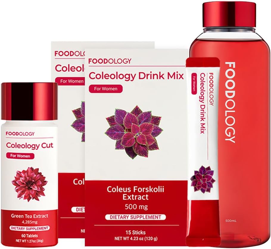 FOODOLOGY Redbottle 1 - Bulan Pembakaran Set / Koleologi Minum Mix (2ea) & Kolologi Potong (1ea) & Botol Air (1ea)