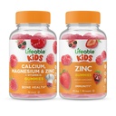 Lifeable Calcium Magnesium & Zinc Kids + Zinc Kids, Gummies Bundle - Great Tasting, Vitamin Suplemen, Gluten Free, GMO Bebas, Gummy Chewable