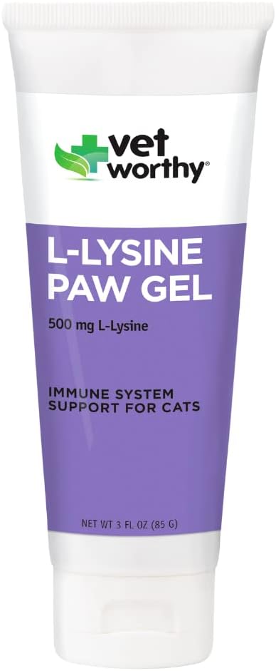 Tet Worthy Lysine Paw Gel Aid for Cats - Cat Paw Gel untuk mendukung The Immune System and Overall Health - Cat Suplemen dengan Acid L- Lysine- Salmon Flavor Gel, 3oz