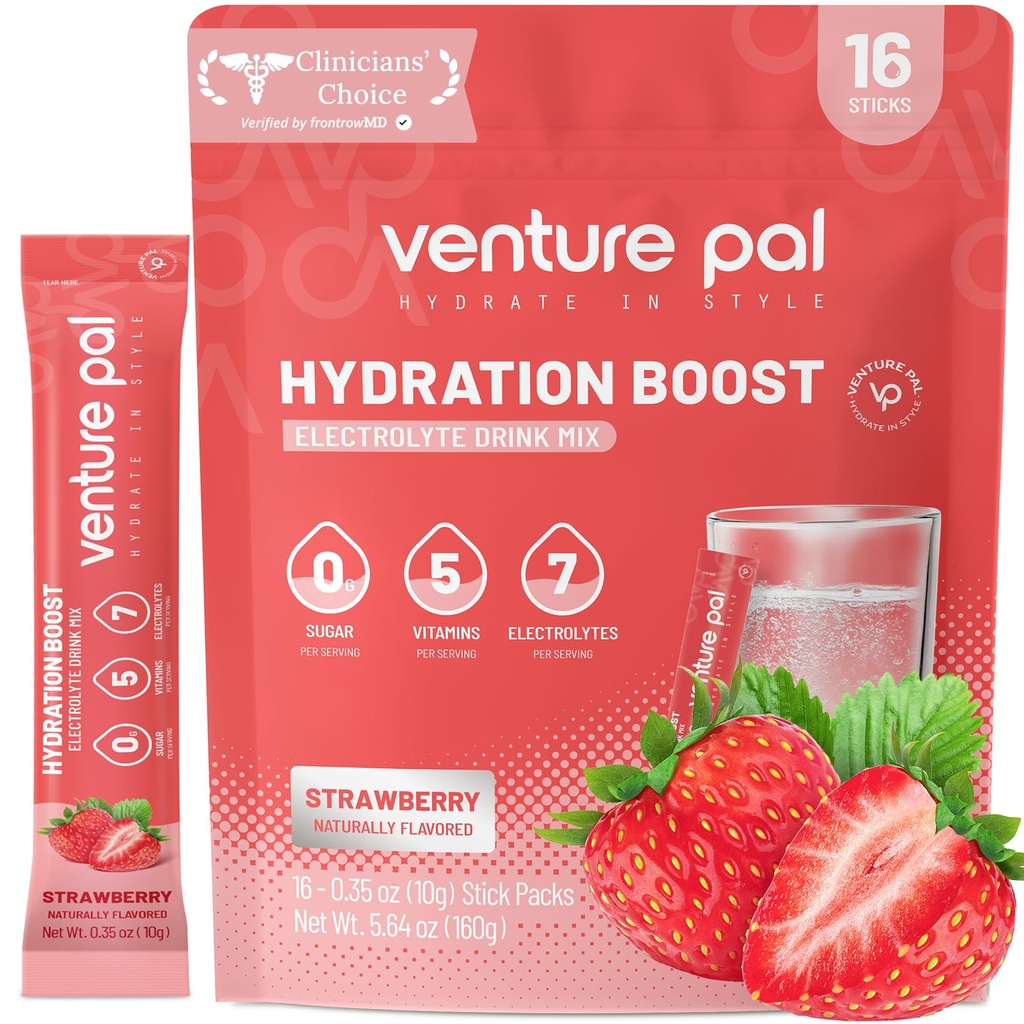 Venture Pal Sugar Free Beat Electrolyte Pawder - Liquid Daily IV Drink for Rapid Hidration & Party Recovery 124; 5 Vitamins & 7 Electrolytes 124; Keto Friendly 124; Non-GMO 124; Sertifikasi Vegan 124; 16 Sticks
