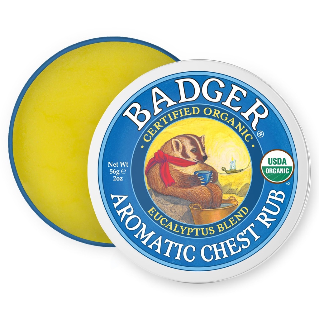 Badger Aromatic Chest Gosok, Eucalyptus & Mint, 2 oz
