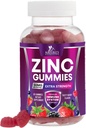 Zinc Gummies 50mg - Bone Skin & Imune Dukung Kesehatan Gummy & Premium Antioksidant Chewable untuk Dewasa - Gegan Absorpsi Tinggi, Gluten Free Zinc Suplemen Vitamin - Tasty Berry Flavor - 60 Gummimi