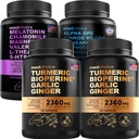 MEDCHOICE Turmeric & Ginger (240ct), Sleep Melonatin (90ct), and Nootropic Brain (60ct) Suplemen Bundle - Wellness Trio for Brain, & Imune Dupport - Vegan, NON-GMO, Gluten- Free