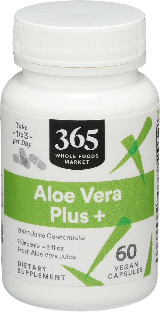 365 oleh Whole Foods Market, Aloe Vera Plus +, 60 Count
