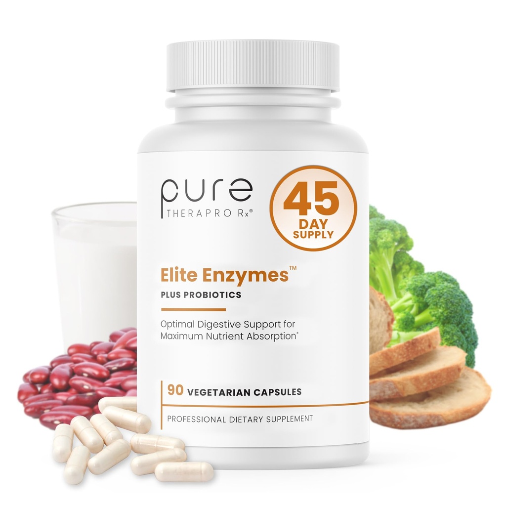 "Therapro Rx Elite Enzymes Extra Power Digetical Enzymes Suplemen Perempuan & Men, 90 Vegan Kapsul