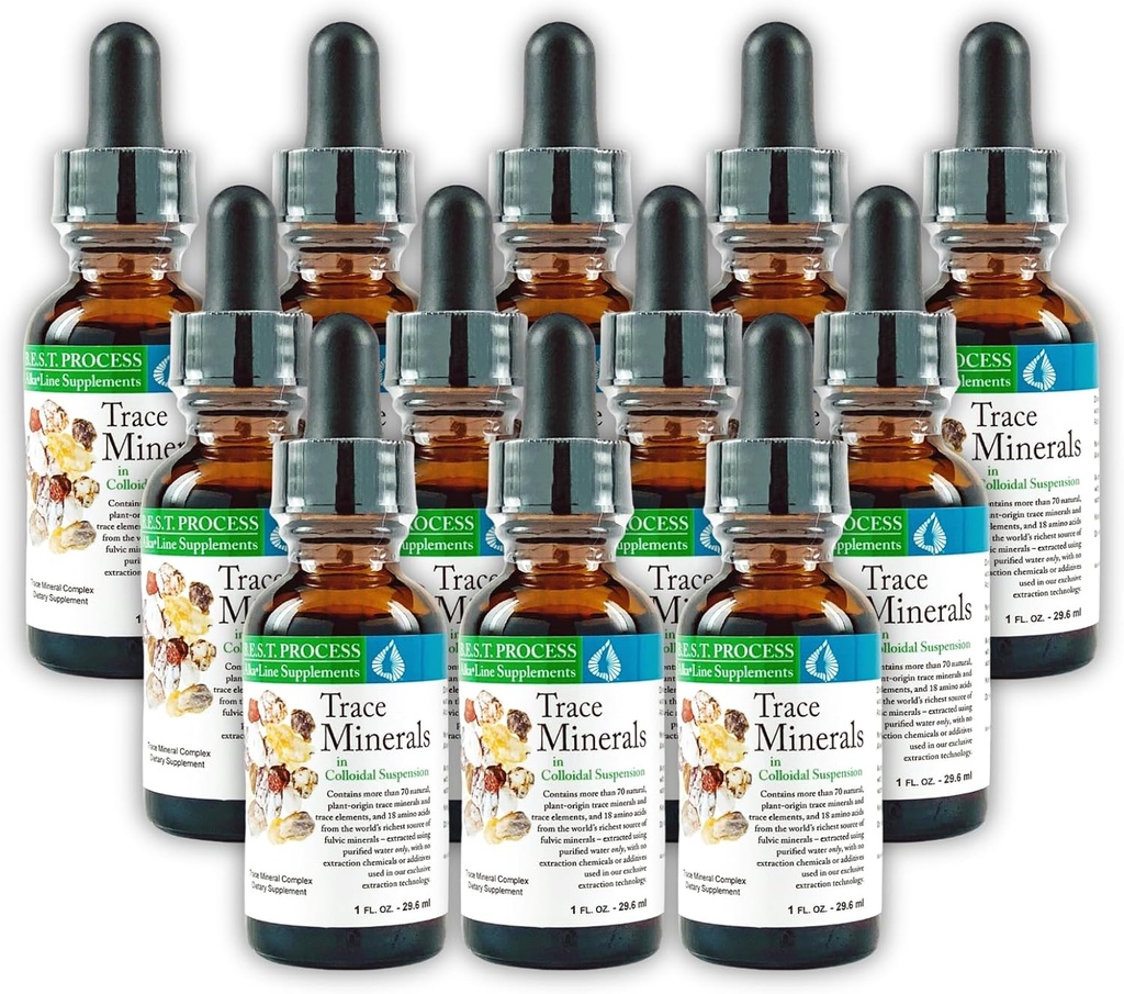 Morter Trace Minements in Colloidal Suspension (12 Pack) Morter HealthSystem Best Progress Alkali - Nutrient Destrace Elements, Fulvic Mineces & Amino Accids